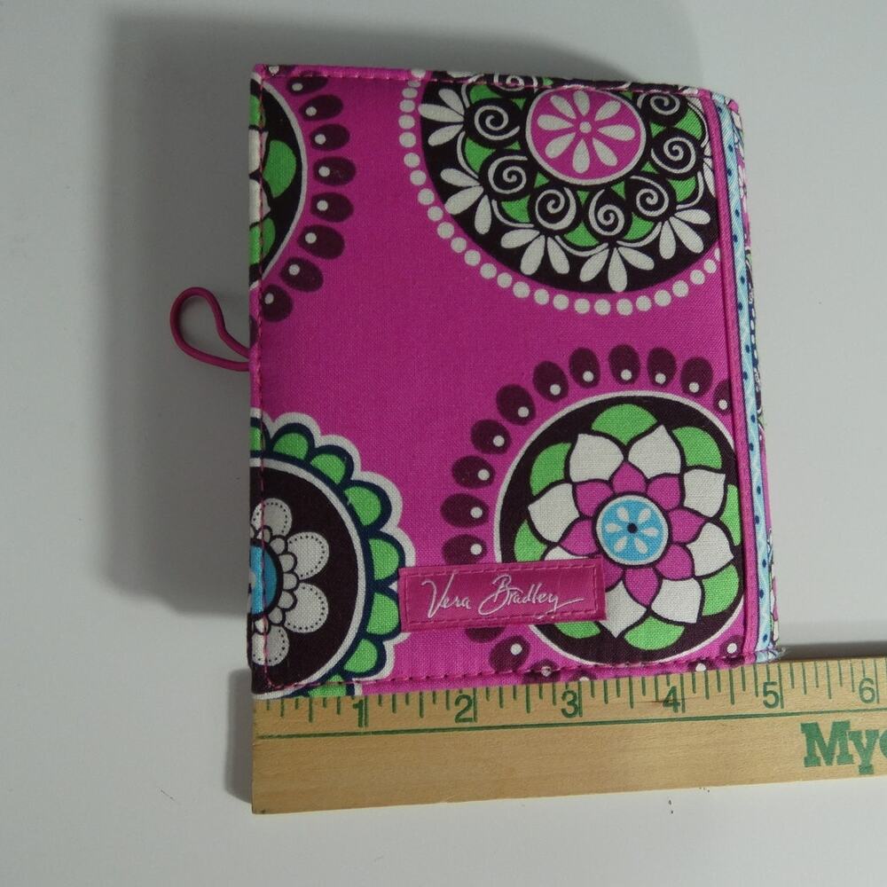 Vera Bradley Little Notebook Wallet Cupcake Pink 6" ID Pen Holder